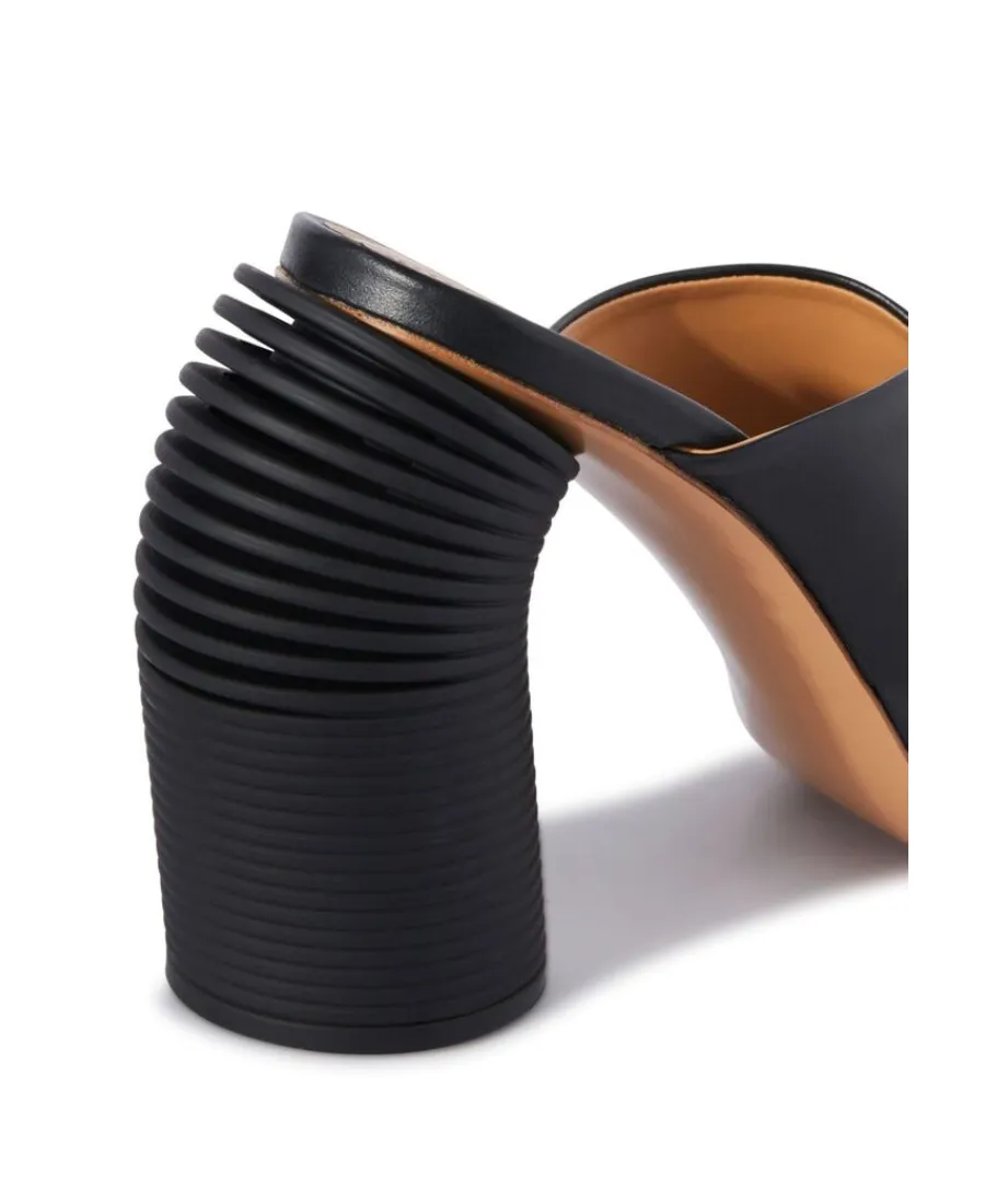 Crossover Strap Heeled Mules