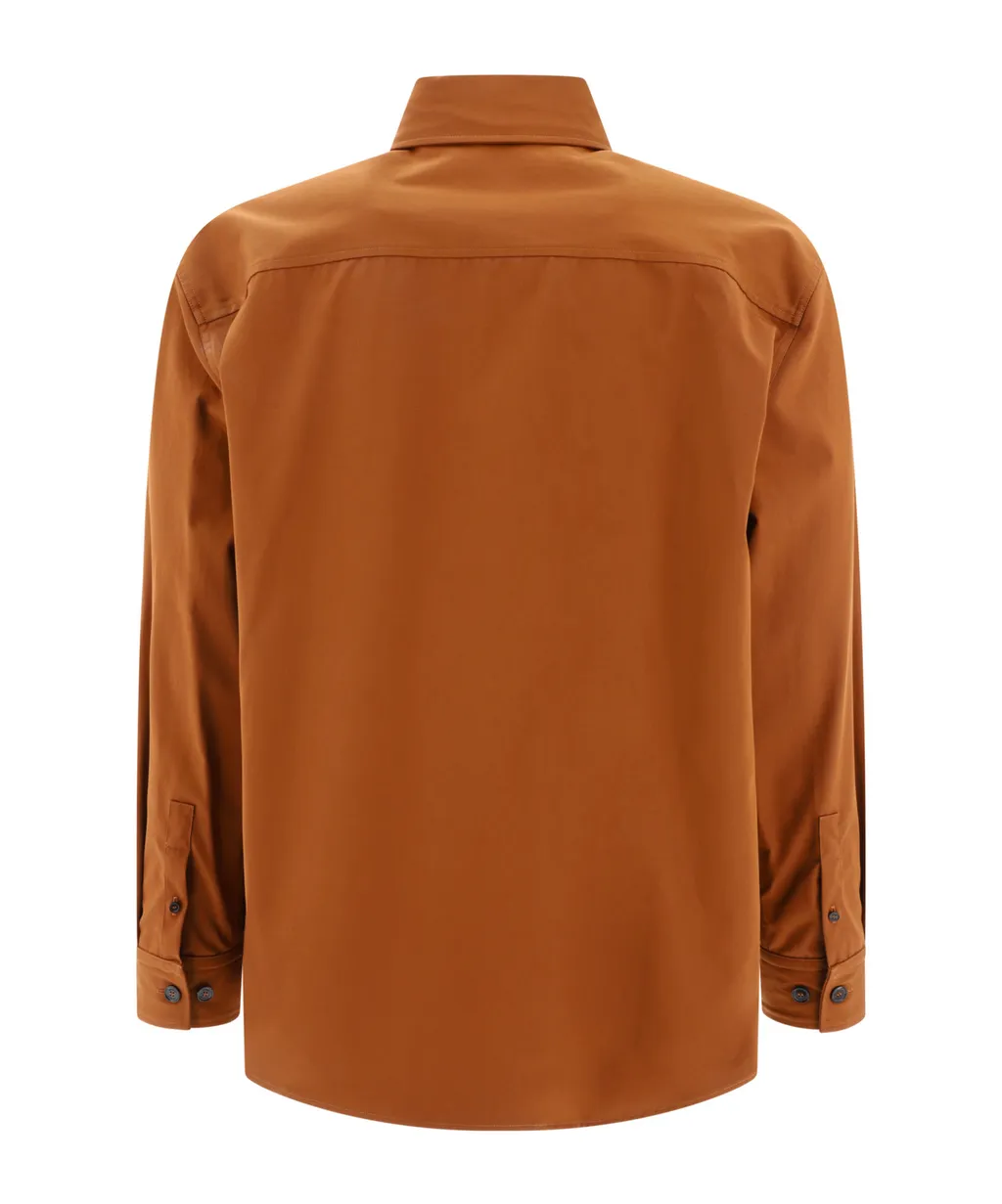 Ow Emb Cotgab Milit Curved Hem Shirt