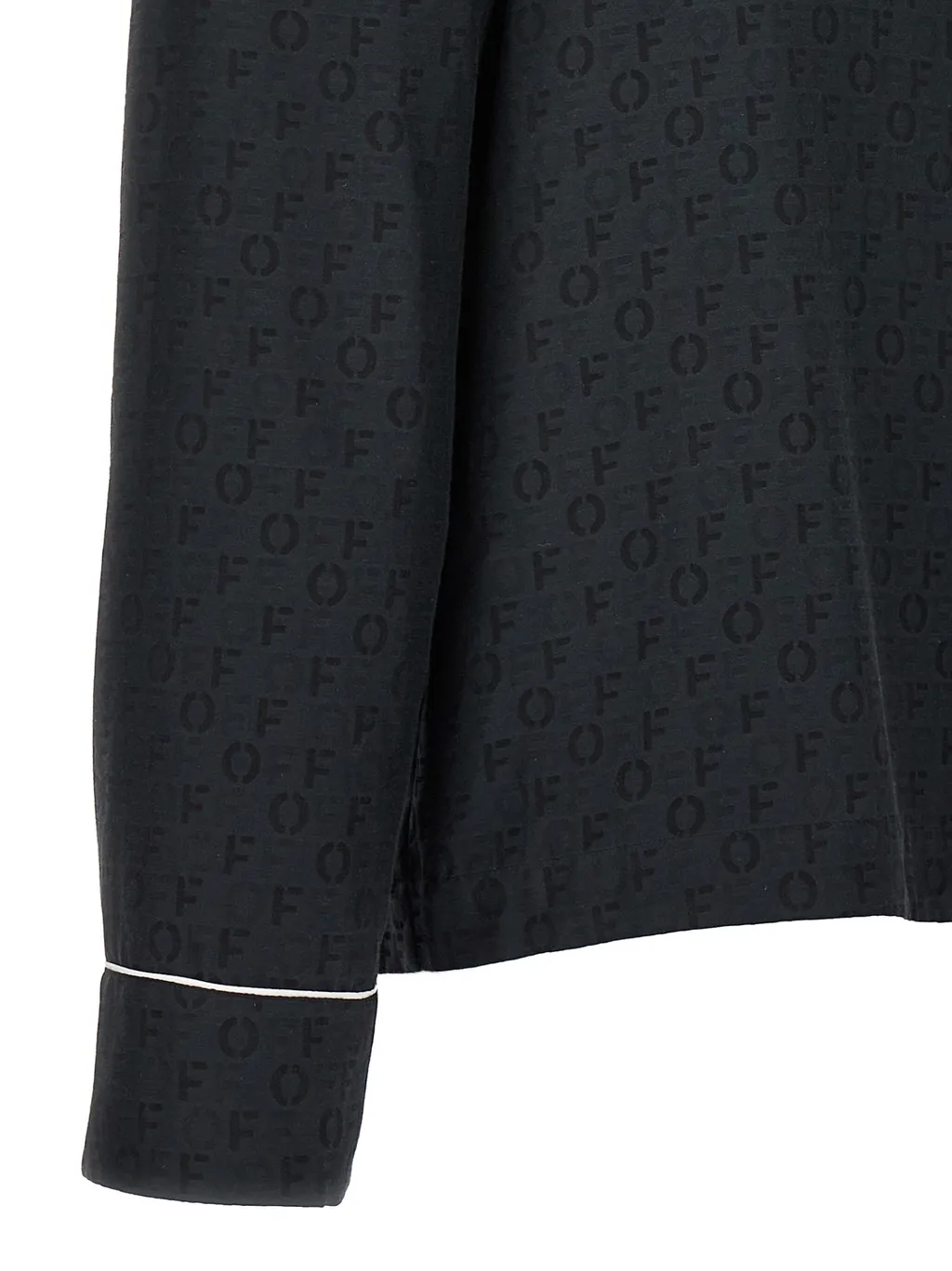 Monogram Jaquard Curved Hem Pajama Top