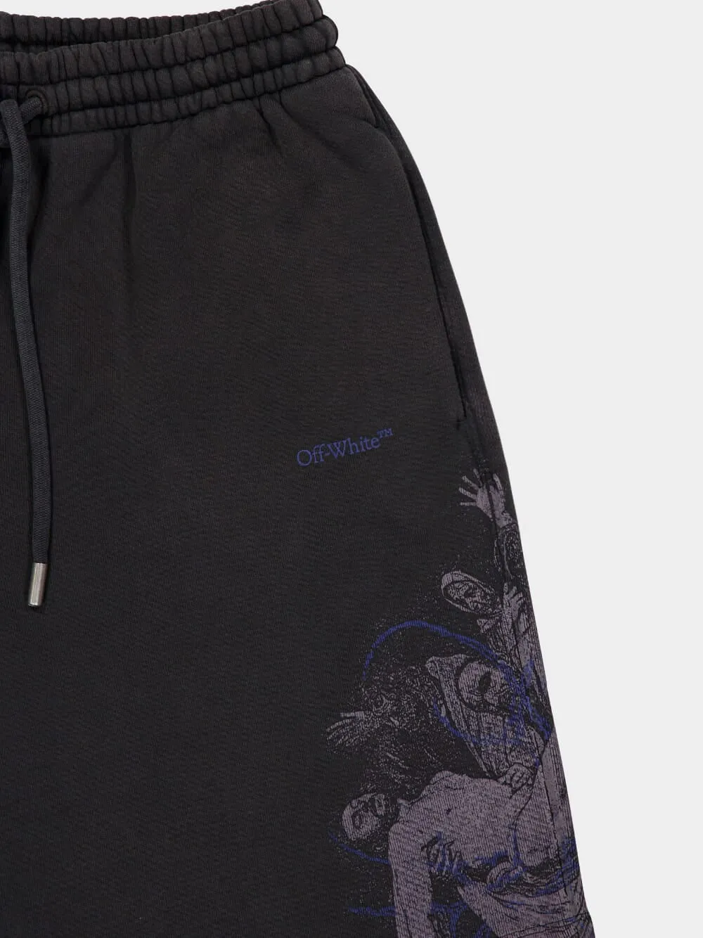 Graphic Printed Drawstring Shorts