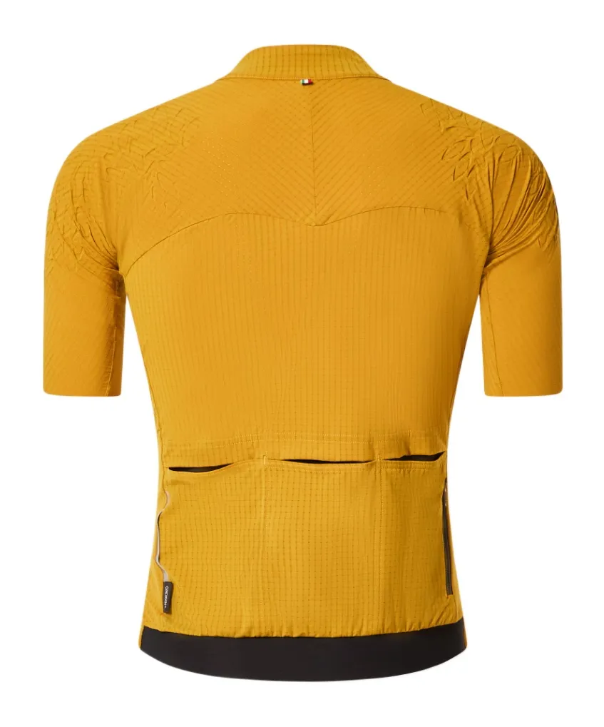 Gridskin Pinstripe Ss Textured Zip Jersey