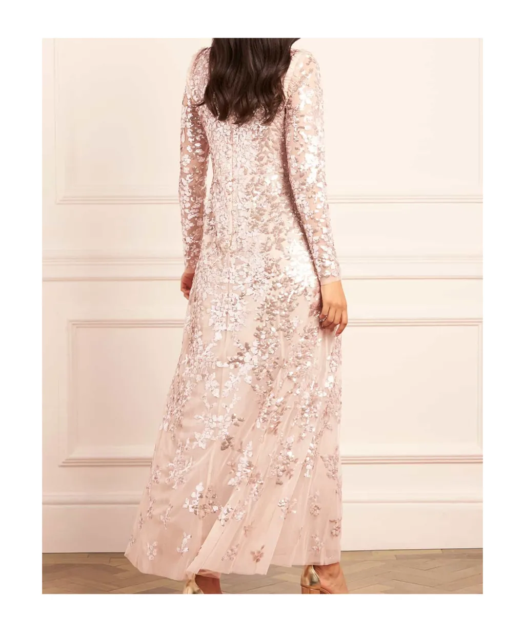 Sequined Round Neck Dress