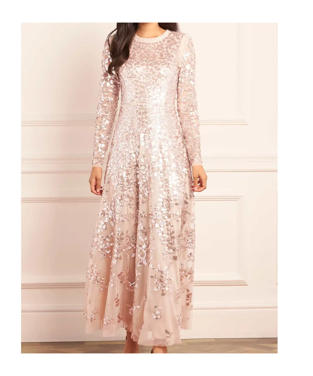 Sequined Round Neck Dress