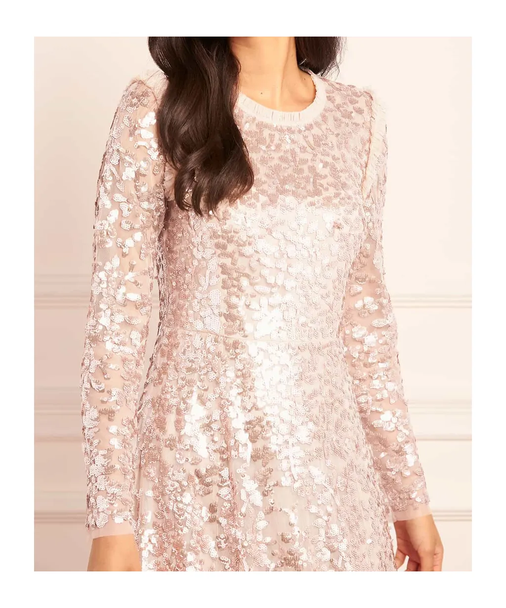 Sequined Round Neck Dress