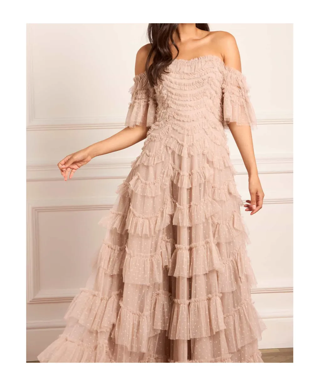 Off-The-Shoulder Tulle Dress