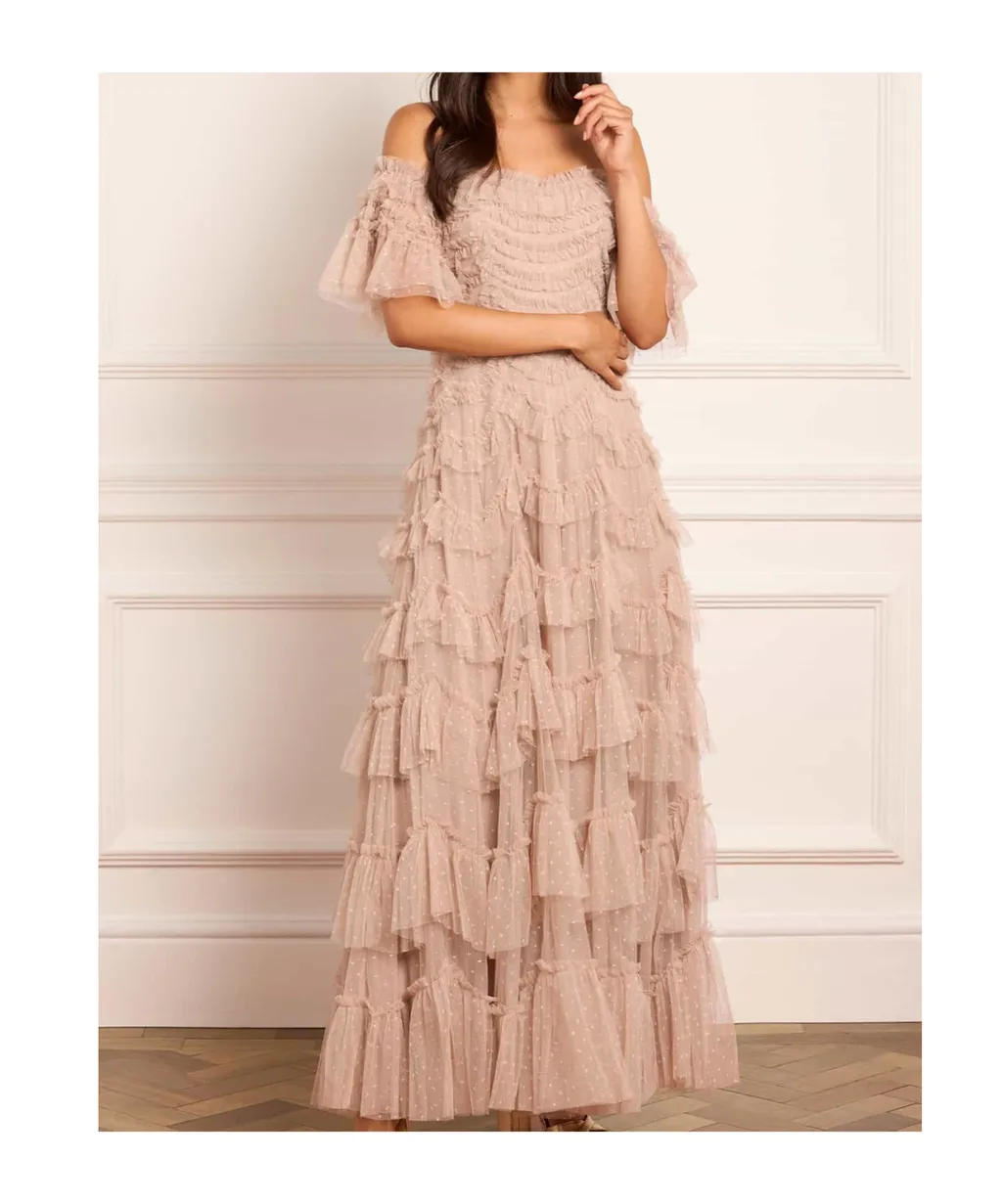 Off-The-Shoulder Tulle Dress