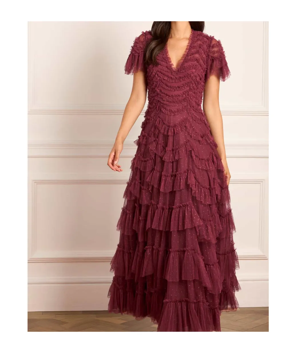 V-Neck Tulle Dress