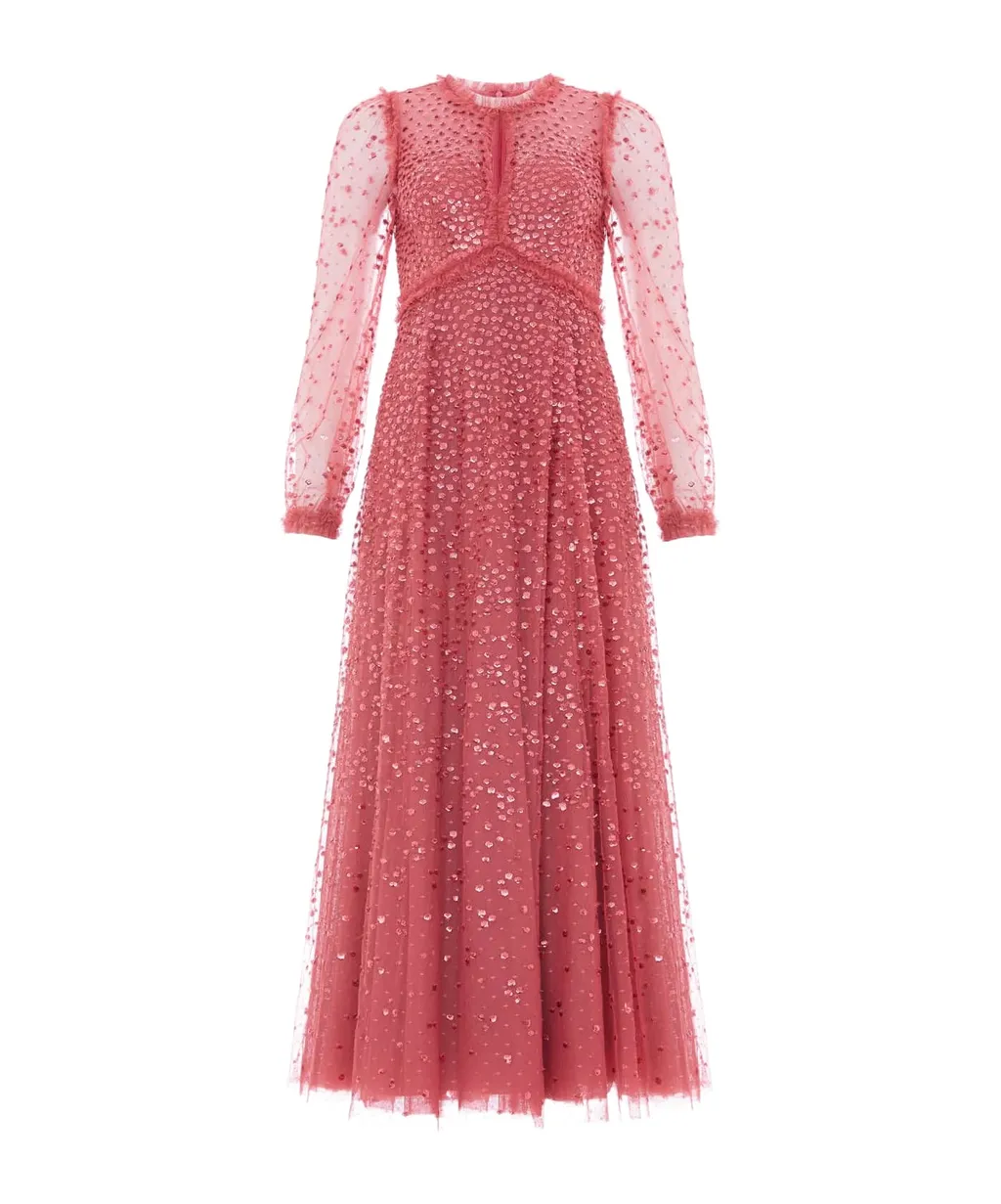 Sequin-Embellishment Maxi Dress