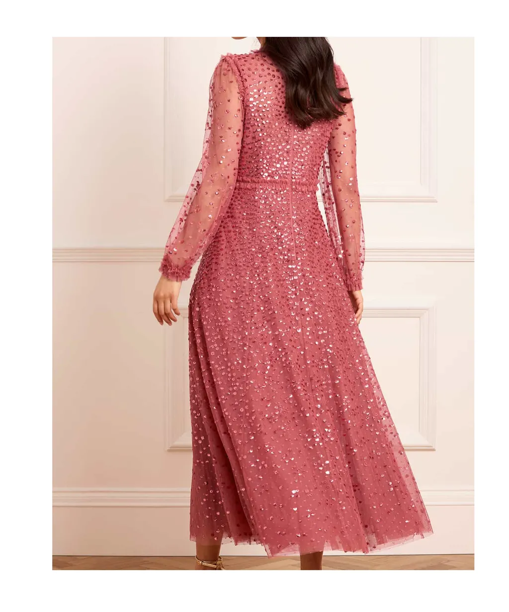 Sequin-Embellishment Maxi Dress