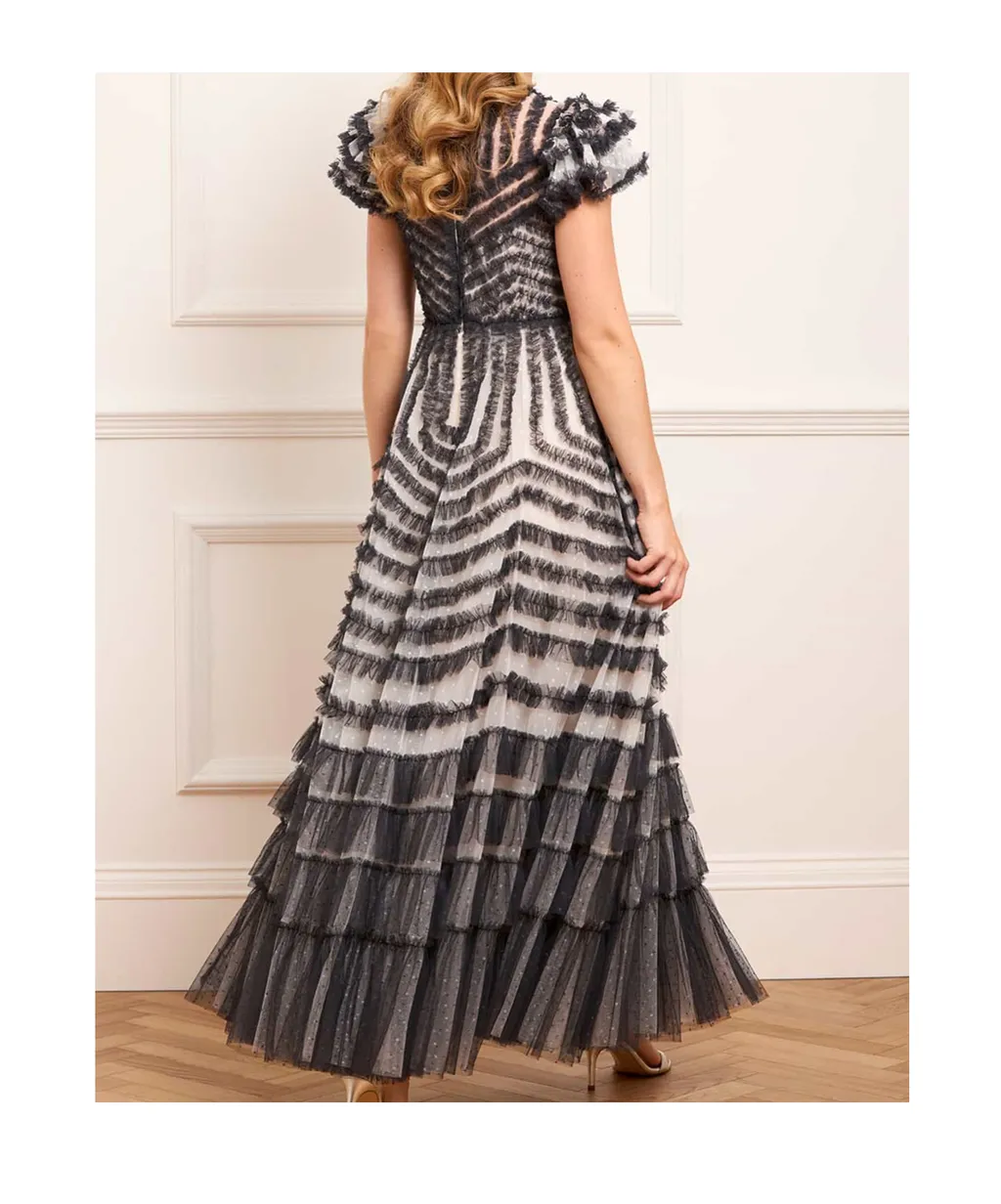 Ruffle-Embellishment Maxi Dress