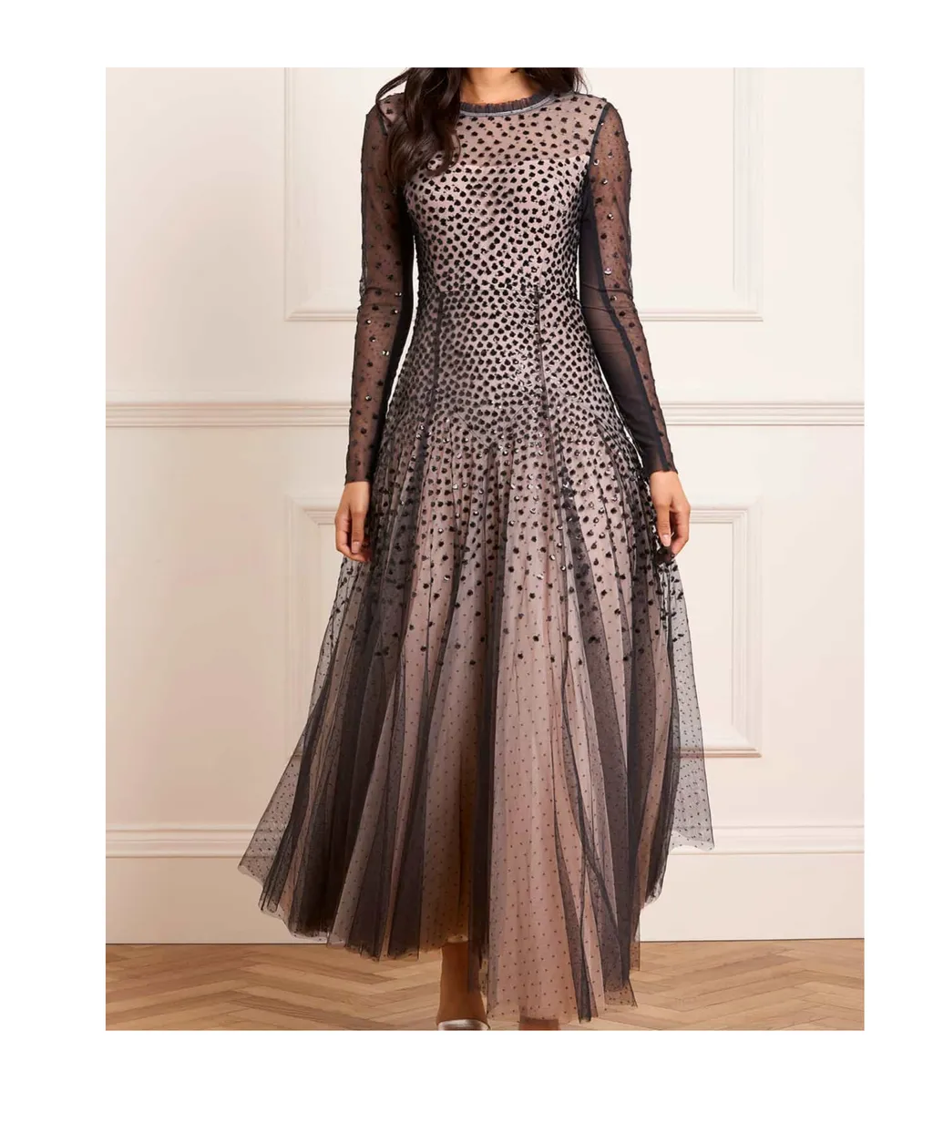 Sequin-Embellishment Maxi Dress