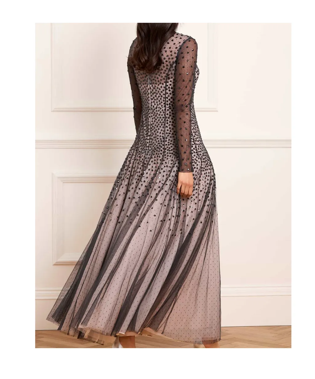 Sequin-Embellishment Maxi Dress