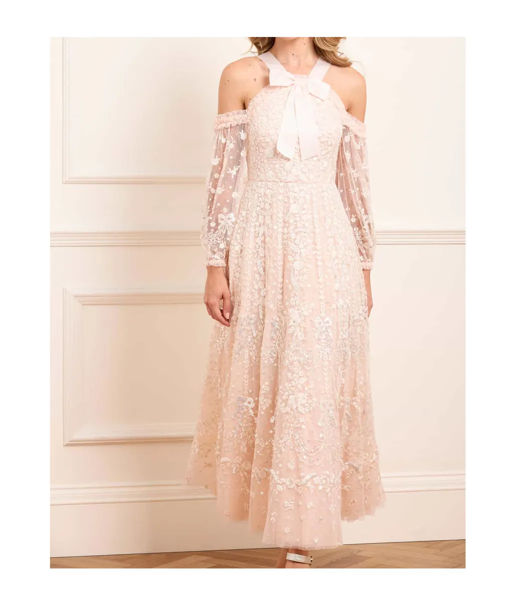 Adeline Off-Shoulder Ankle Gown