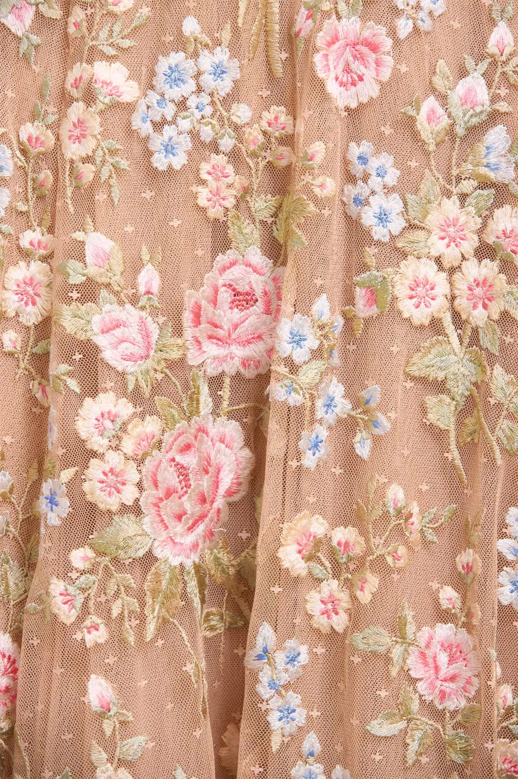 Antoinettes Embroidered-Sequins Ruffled Midi Dress