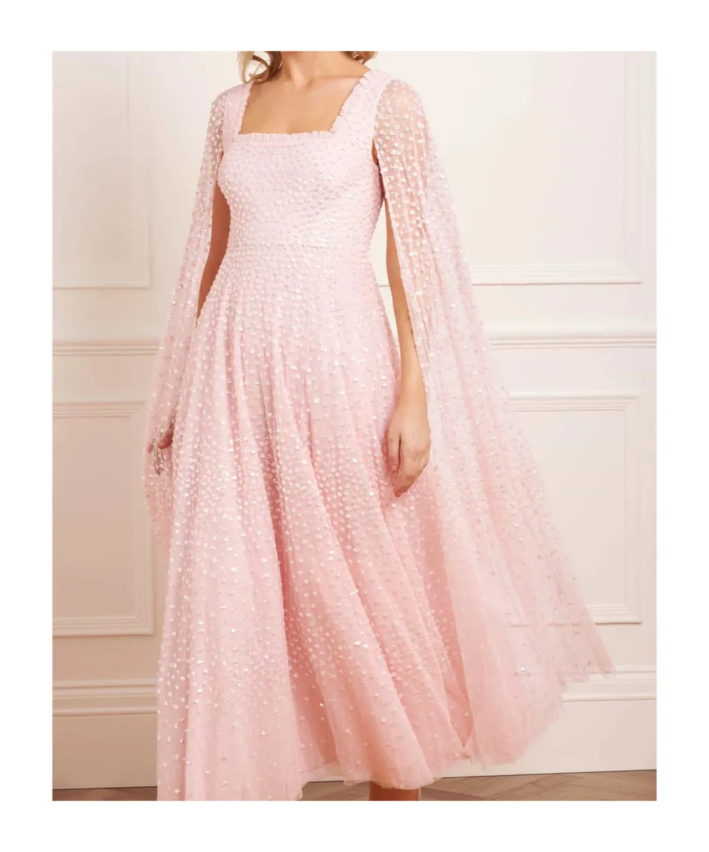 Cape Sequined Dress