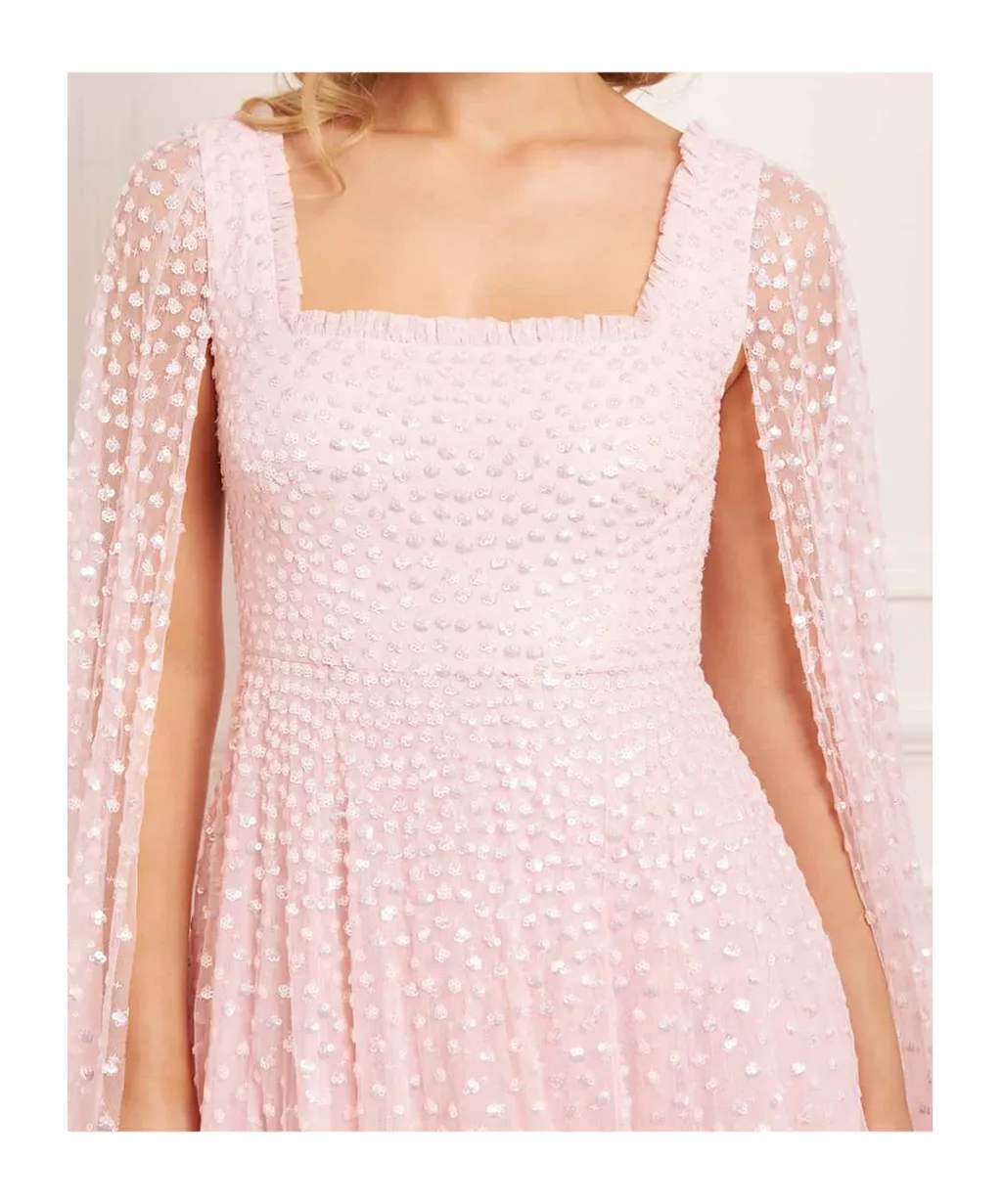Cape Sequined Dress