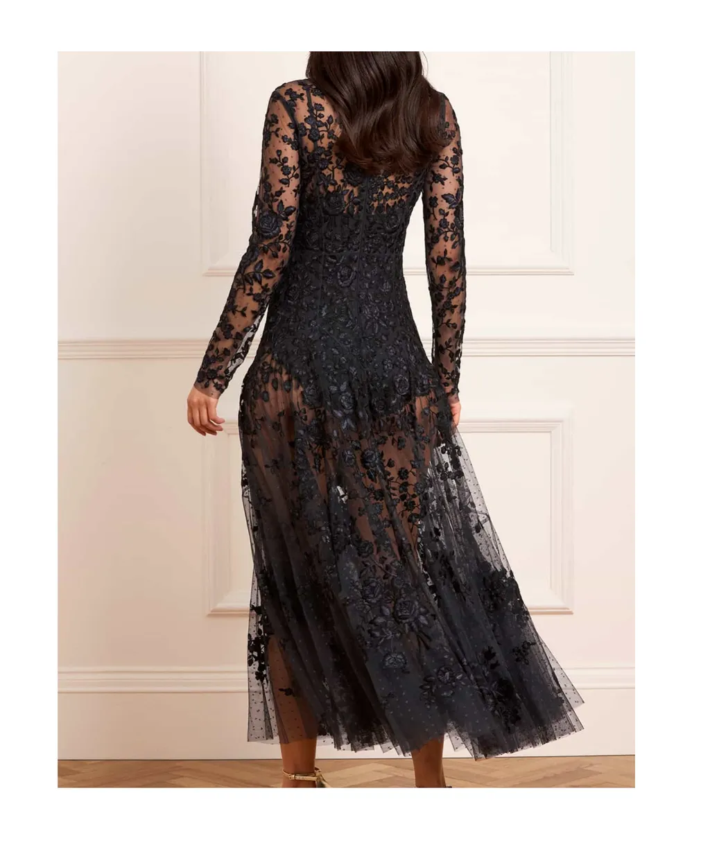 Rosa Sheer Ankle Gown
