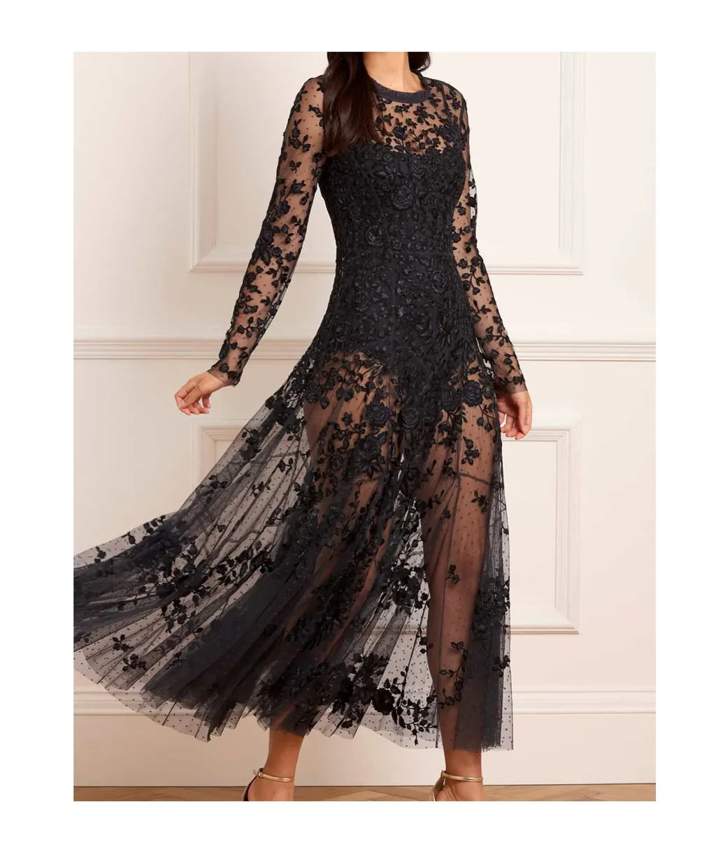 Rosa Sheer Ankle Gown
