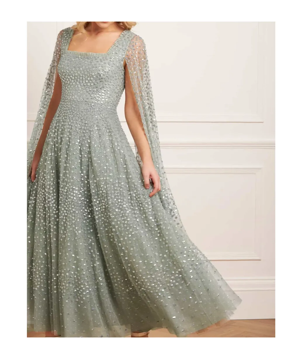 Scatter Dot Sequinned Maxi Dress