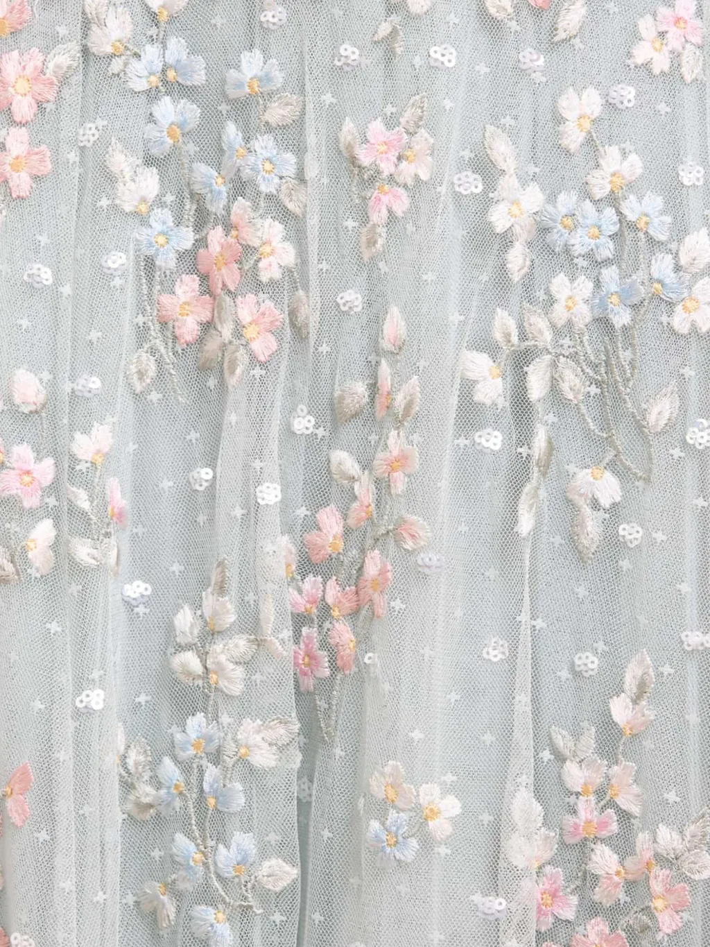 Floral Cape Sleeve Gown