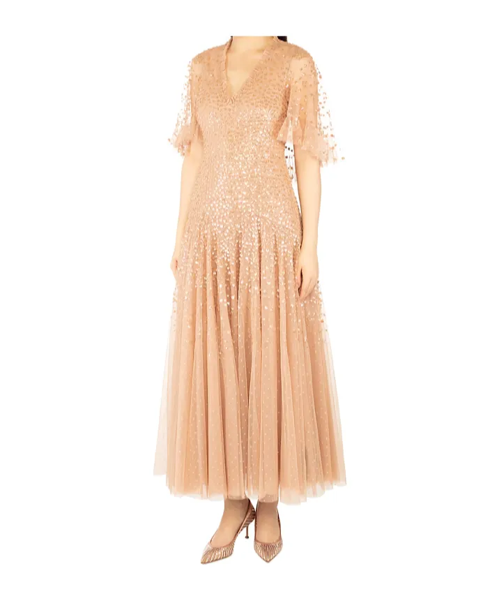 Leila Dot V-Neck Maxi Dress