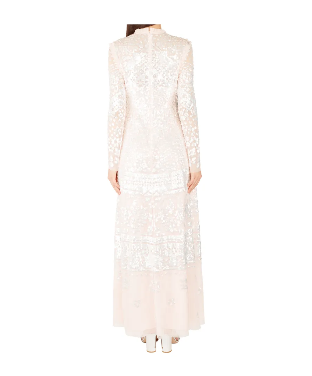 Aurora Sequin-Embellished Long-Sleeved Gown