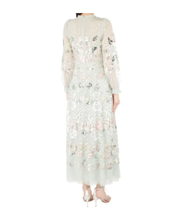 Rosalie Sequin-Embellished Floral Dress