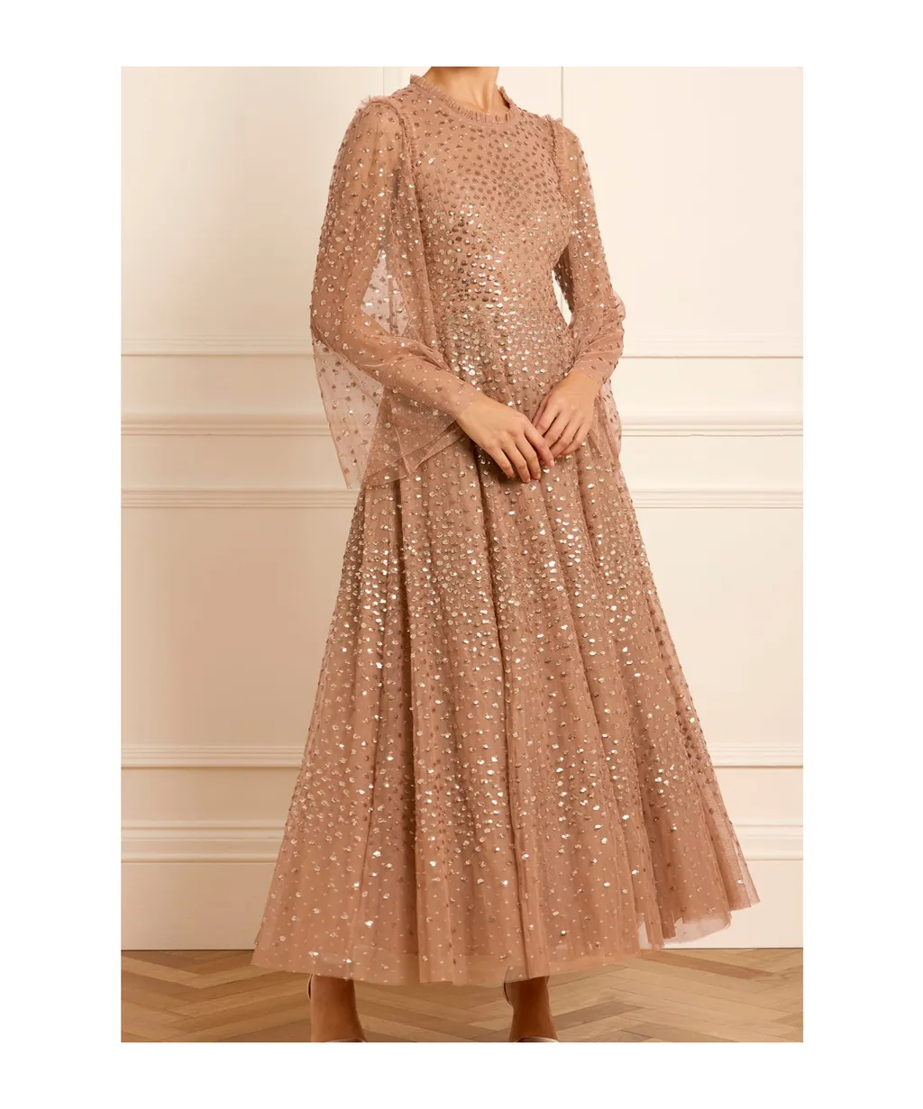 Sequin Embellished Tulle Gown