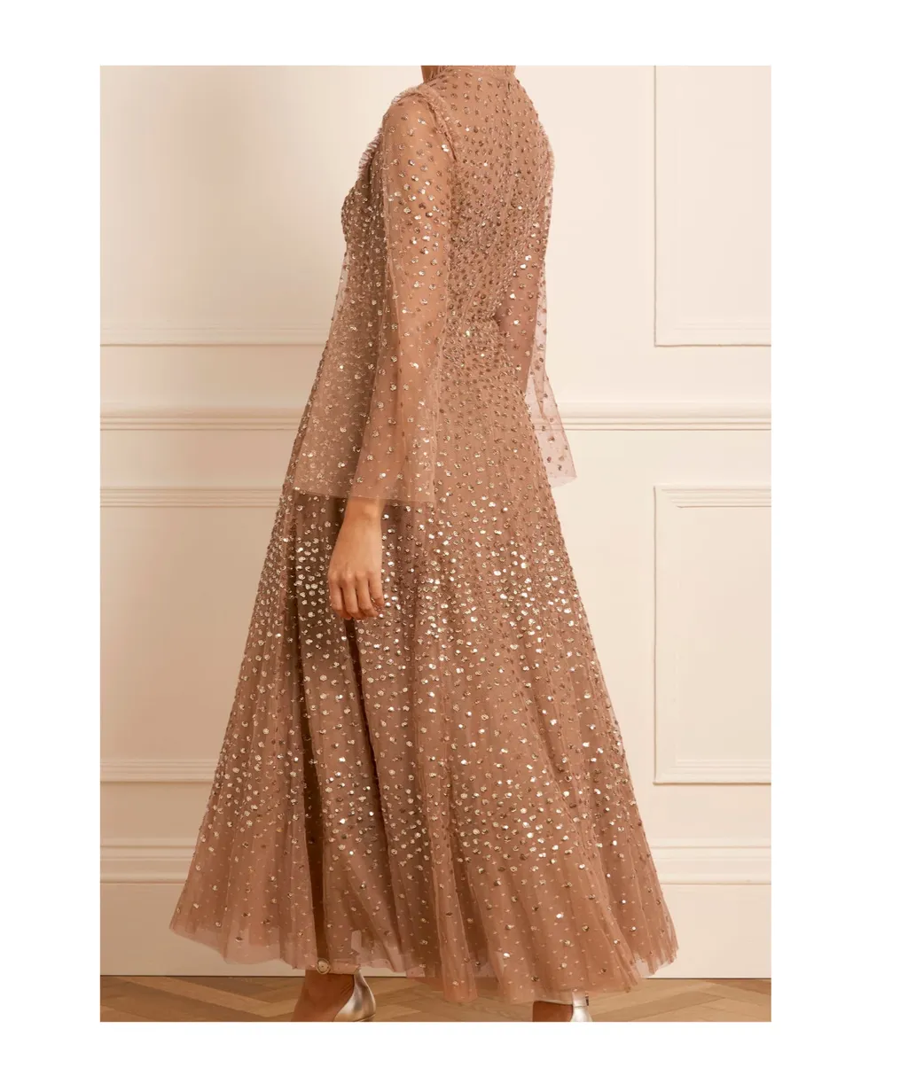 Sequin Embellished Tulle Gown