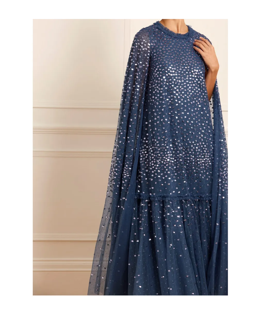 Sequined Cape Dress