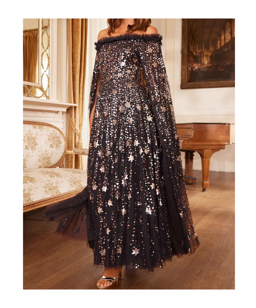 Shooting Stars Cape Ankle Dress