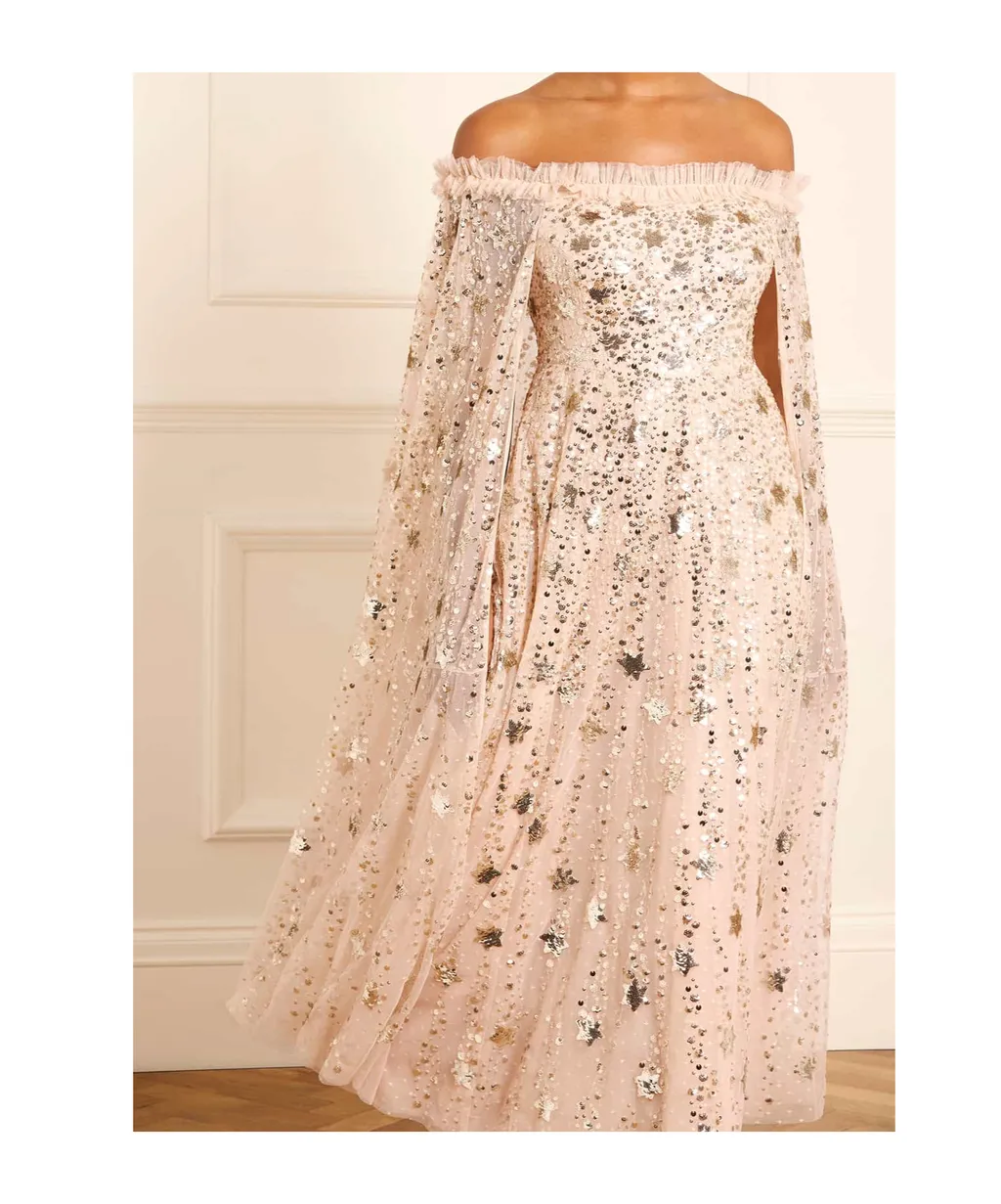Shooting Stars Cape Ankle Gown