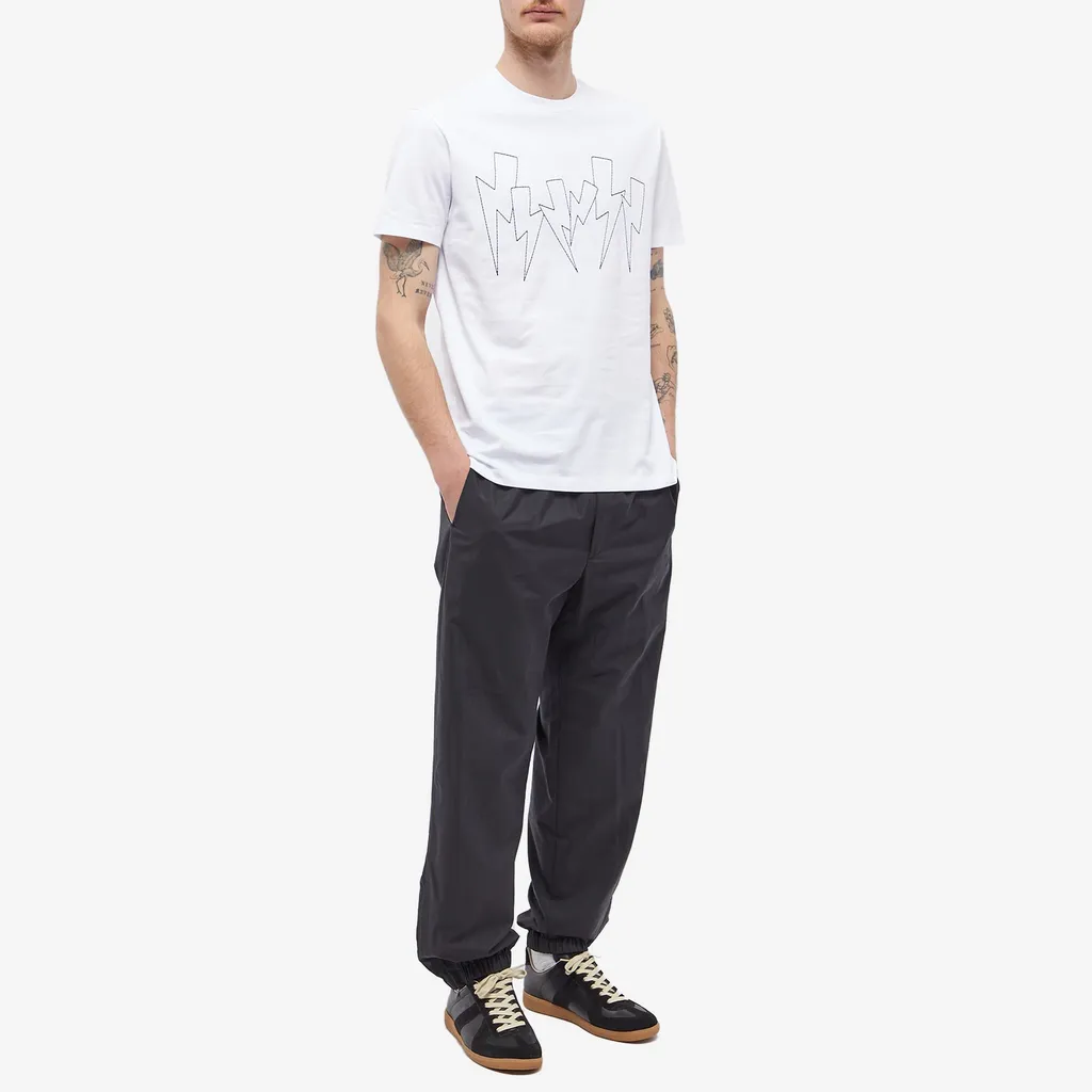 Thunderbolt-Print Crew-Neck T-Shirt