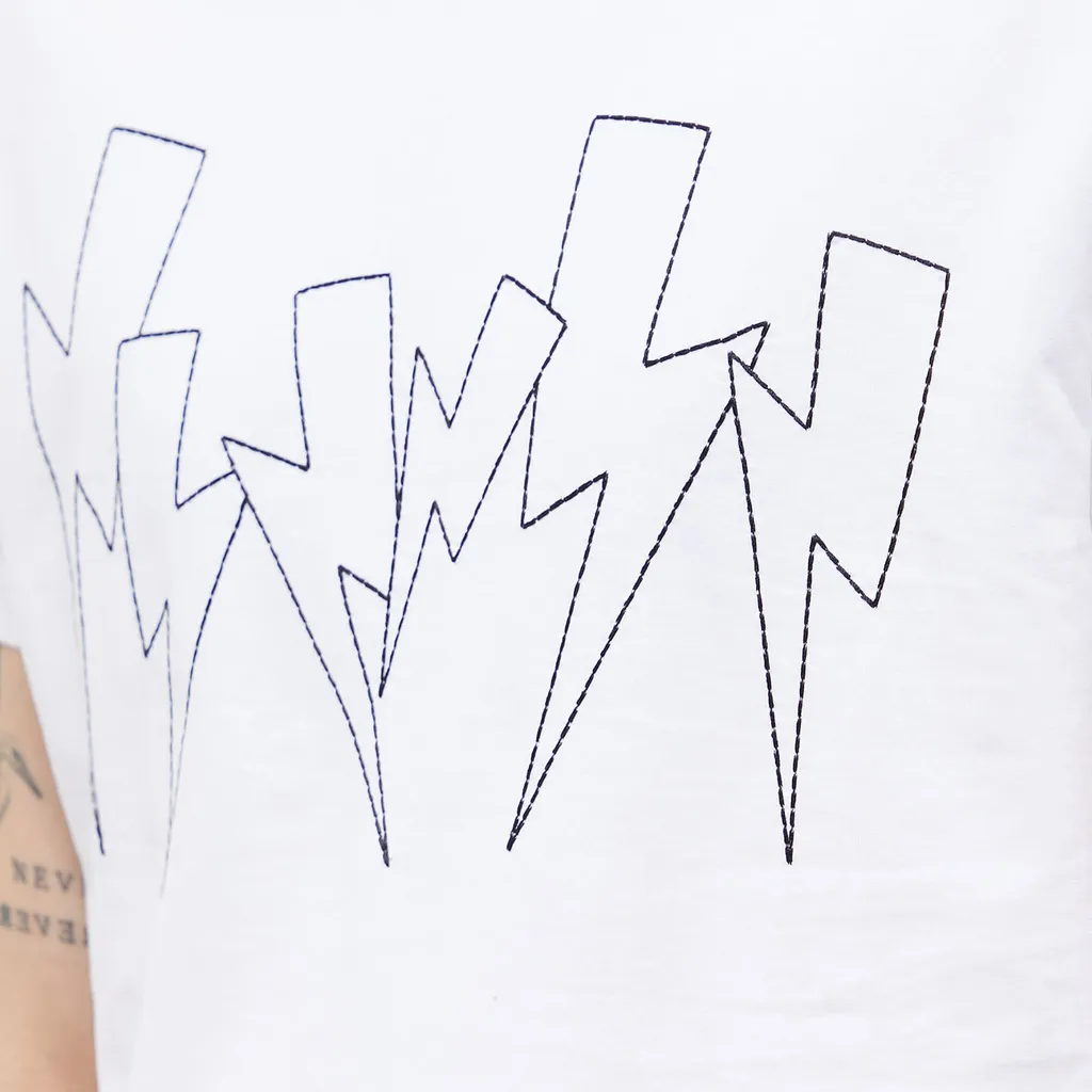 Thunderbolt-Print Crew-Neck T-Shirt