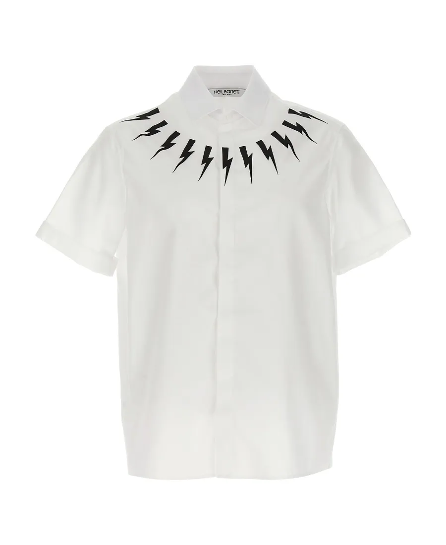 Thunderbolt-Print Cotton Shirt