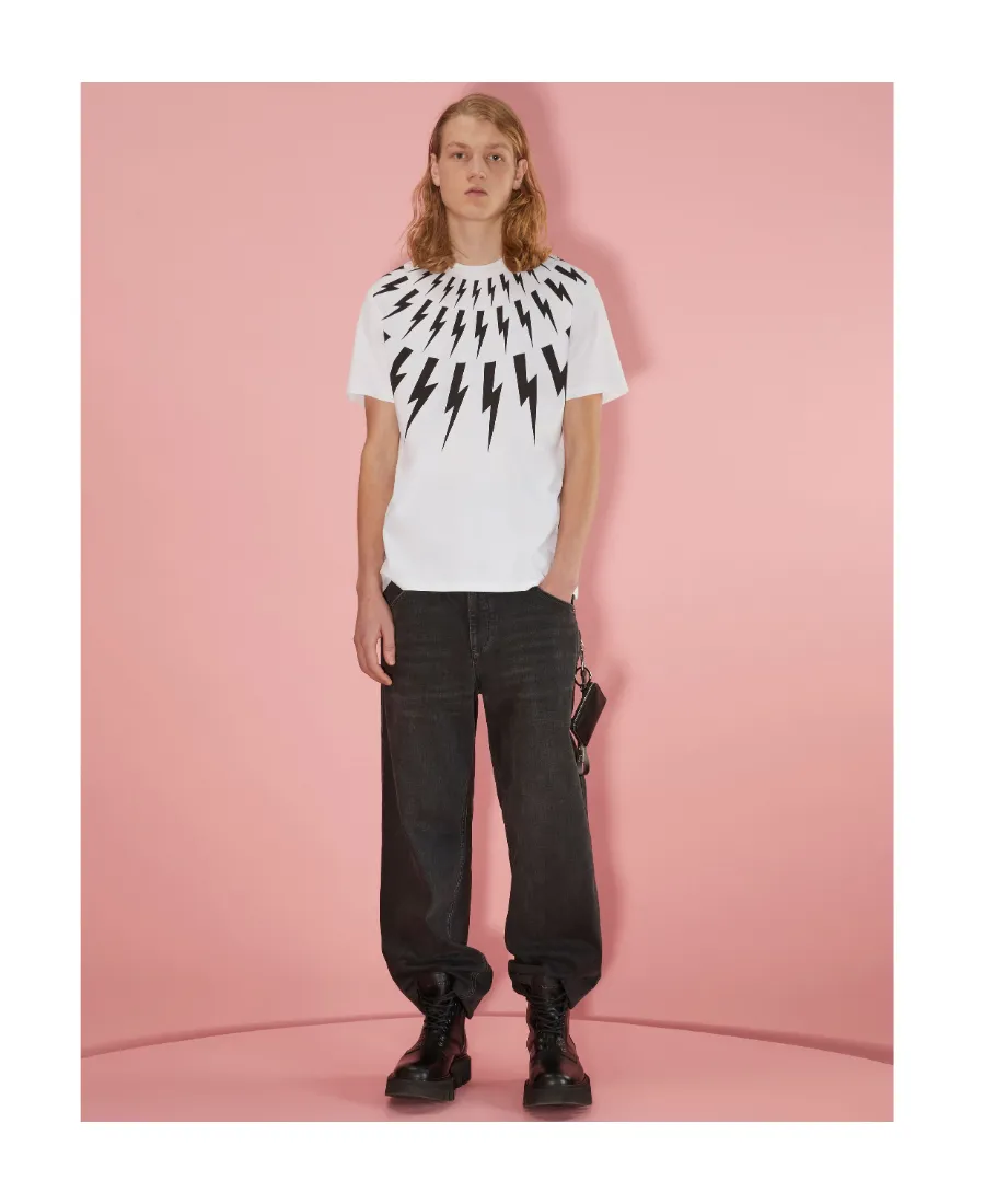 Thunderbolt-Print Cotton T-Shirt