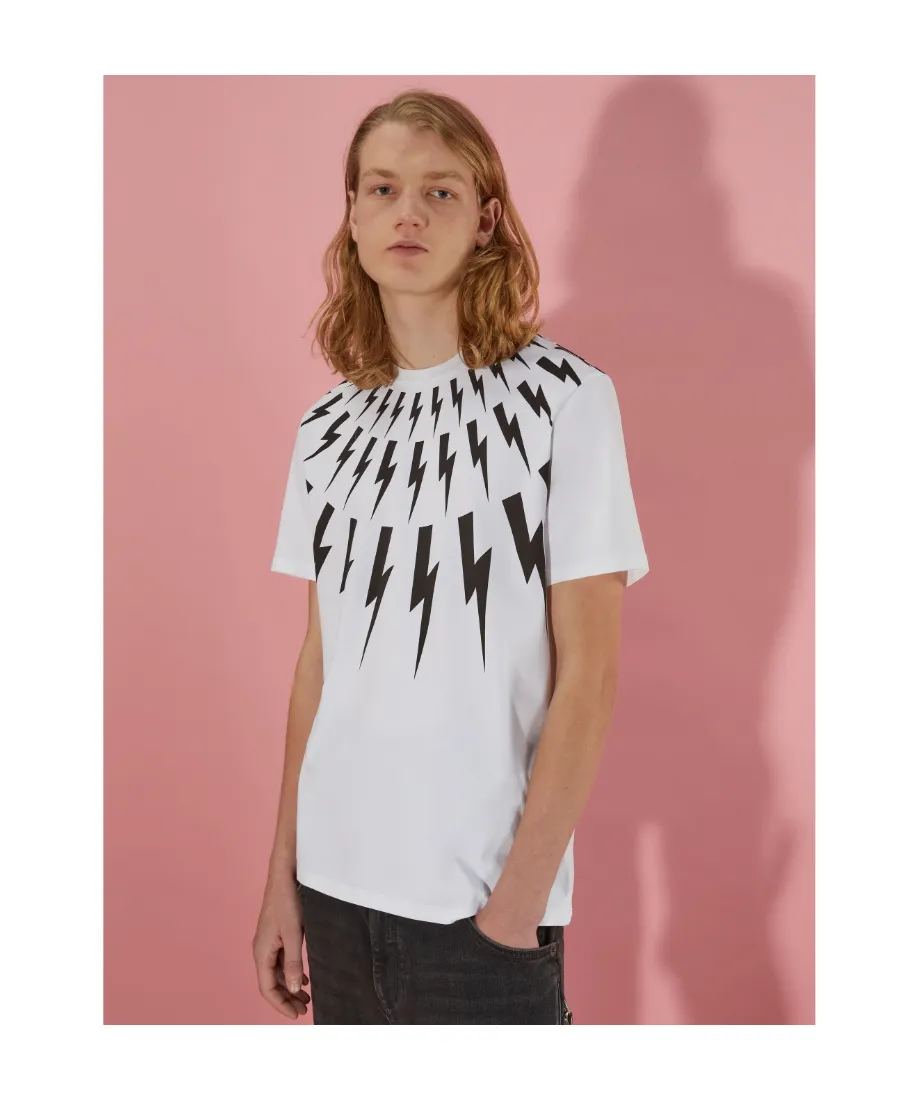 Thunderbolt-Print Cotton T-Shirt