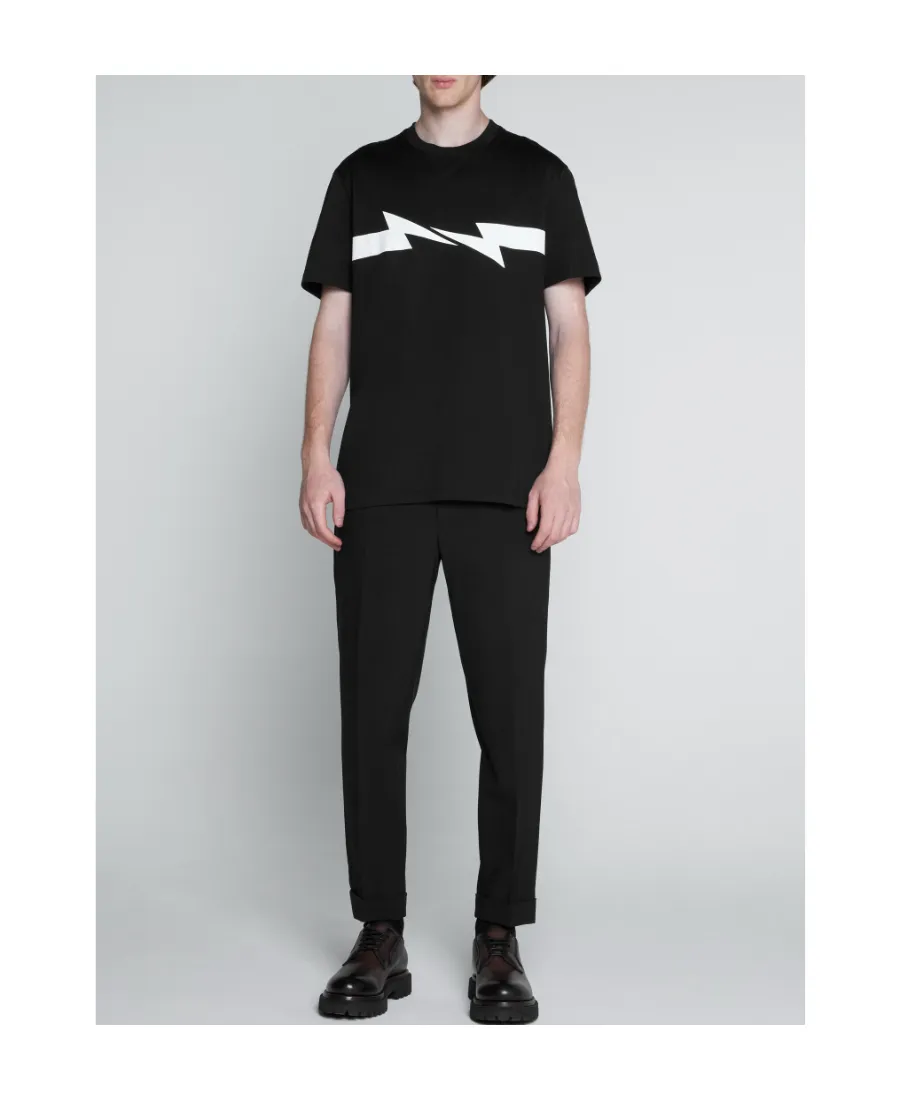 Thunderbolt-Print Cotton T-Shirt
