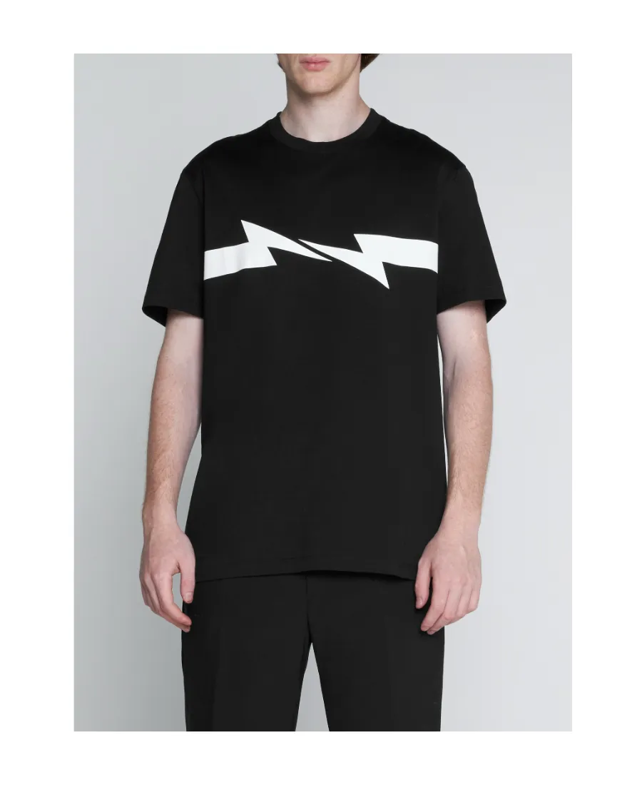 Thunderbolt-Print Cotton T-Shirt