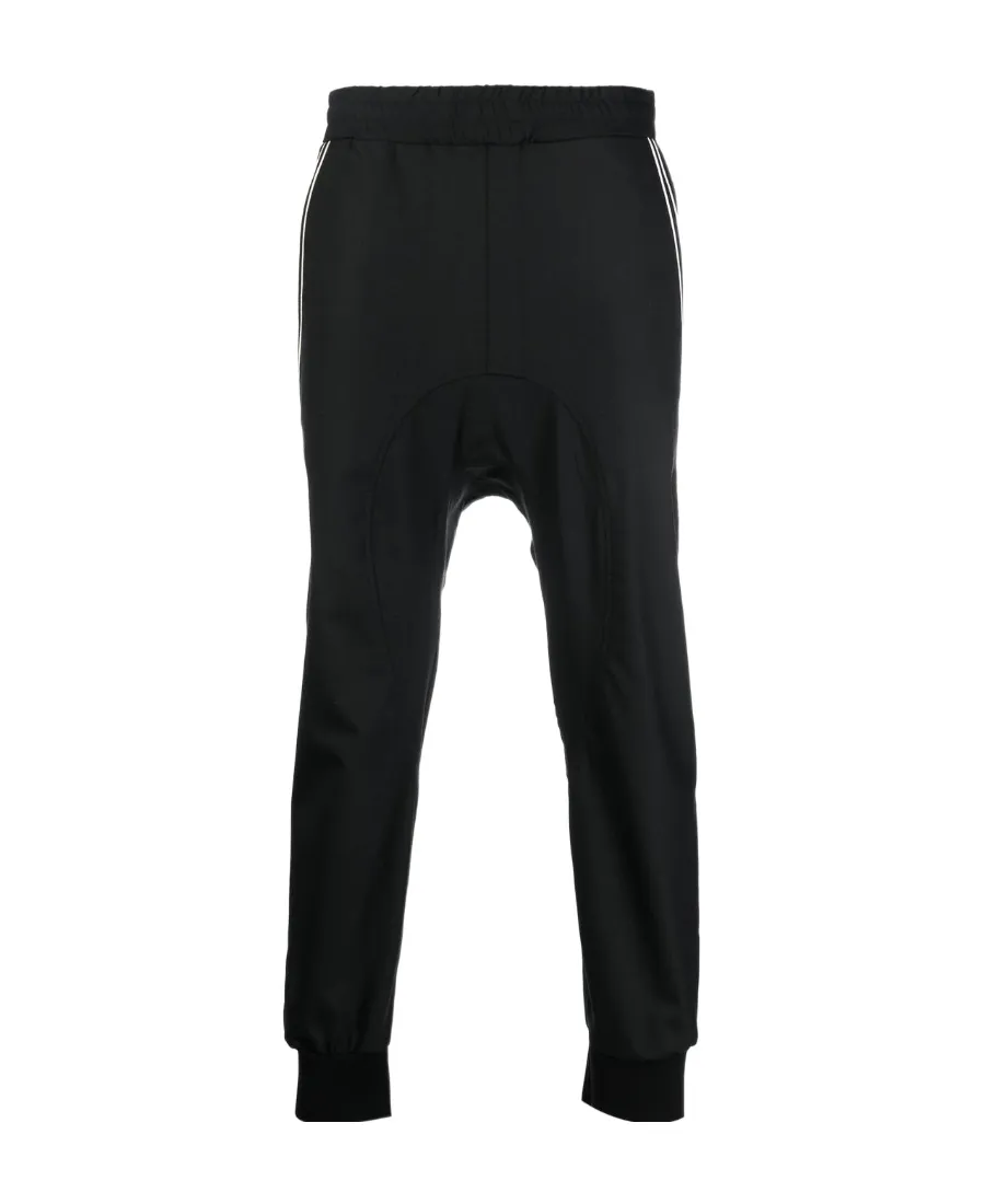 Stripe-Trim Dropped-Crotch Track Pants