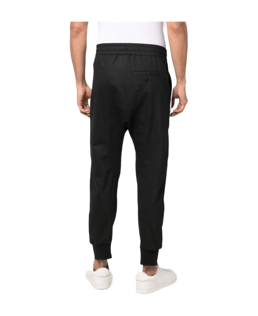 Stripe-Trim Dropped-Crotch Track Pants