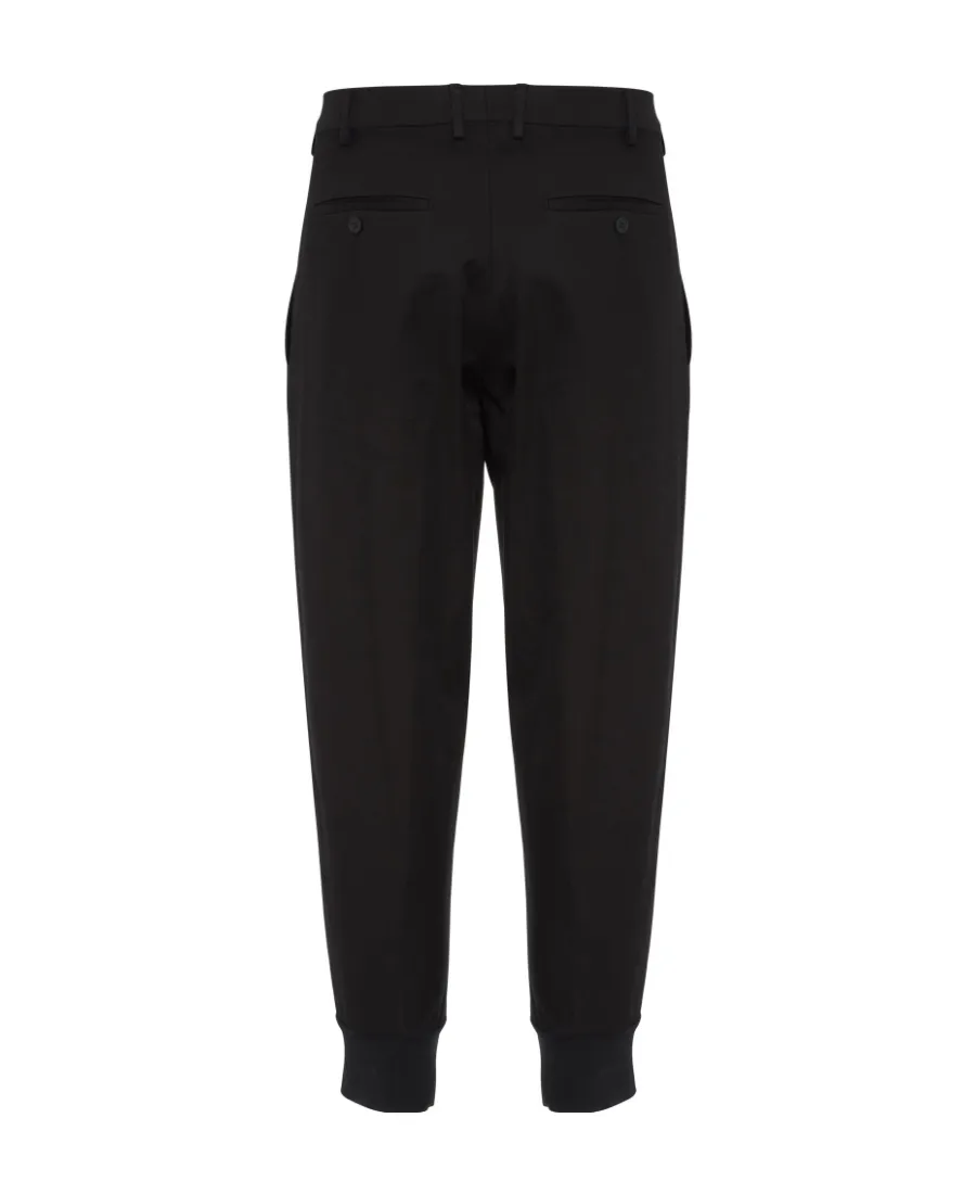 Tapered-Leg Cotton Trousers