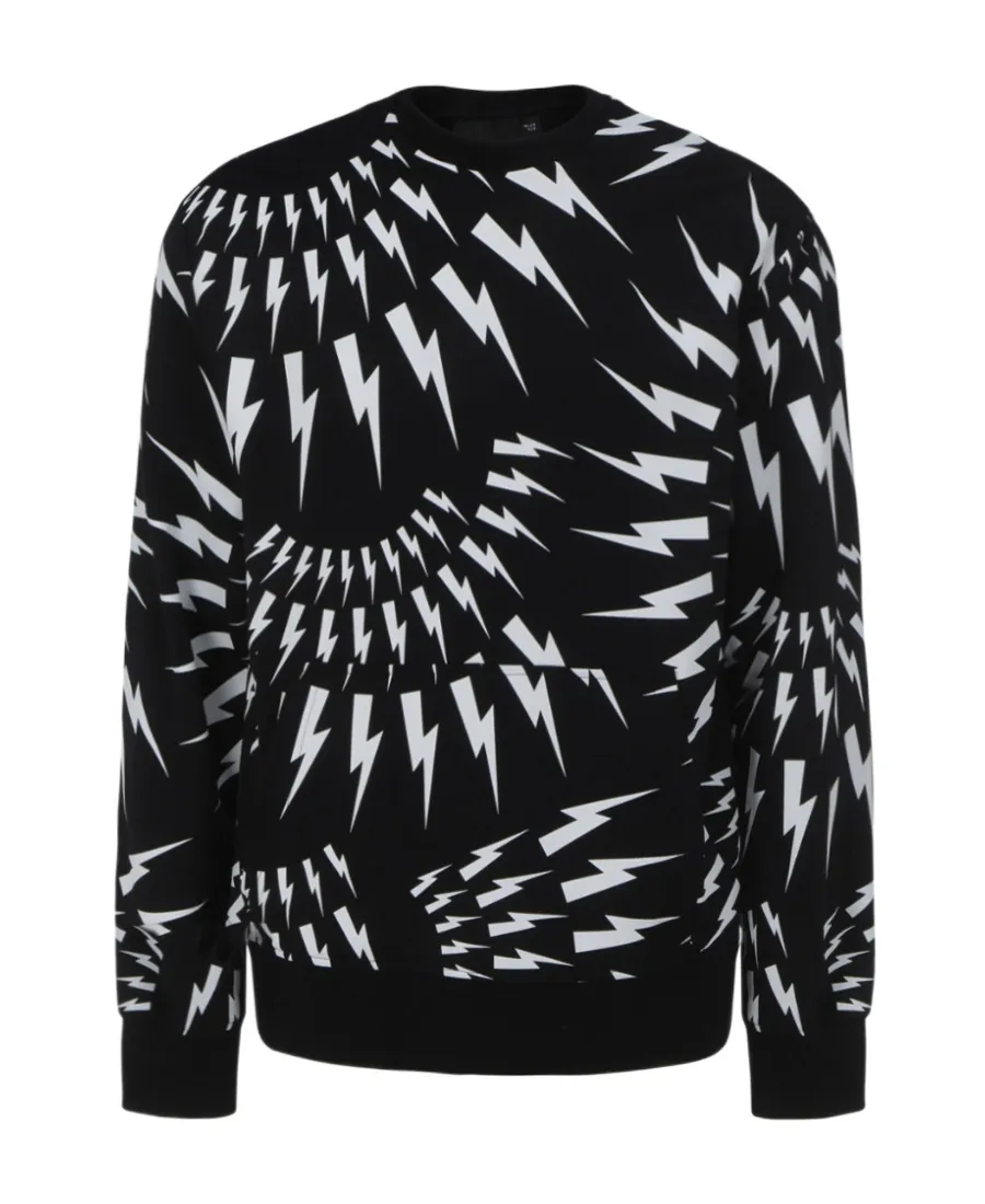 Thunderbolt-Print Cotton Sweatshirt