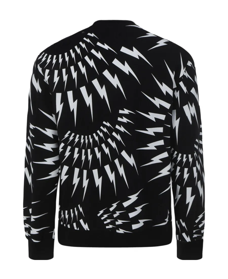 Thunderbolt-Print Cotton Sweatshirt