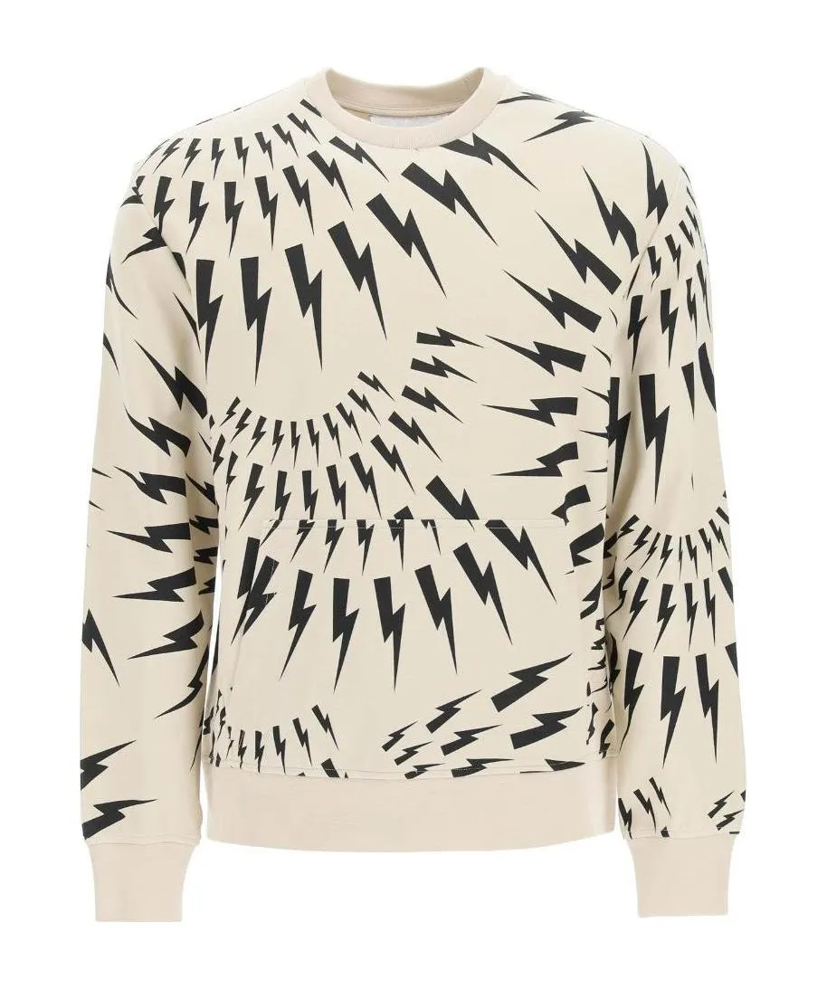 Thunderbolt-Print Cotton Sweatshirt