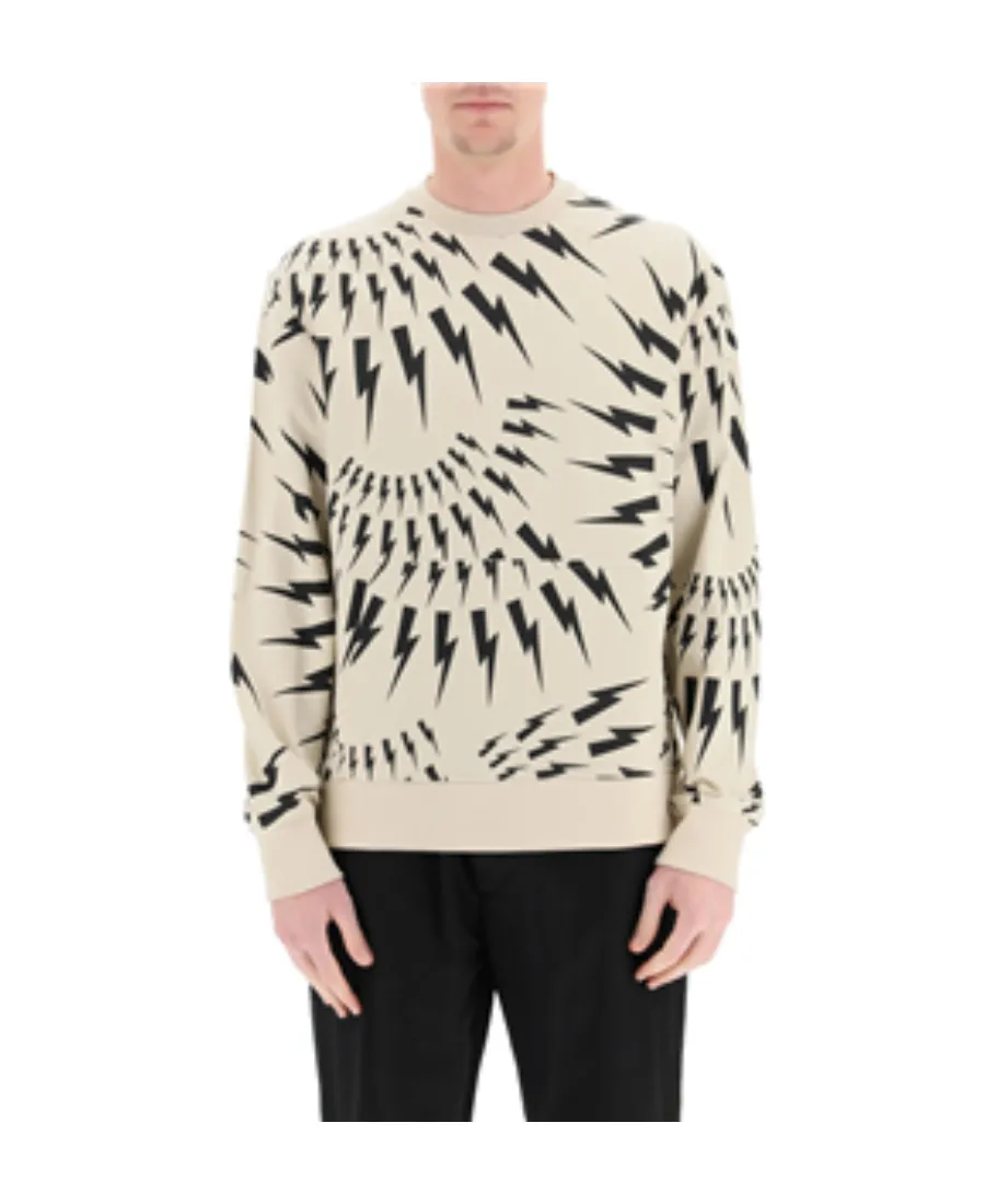 Thunderbolt-Print Cotton Sweatshirt