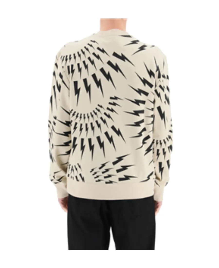 Thunderbolt-Print Cotton Sweatshirt