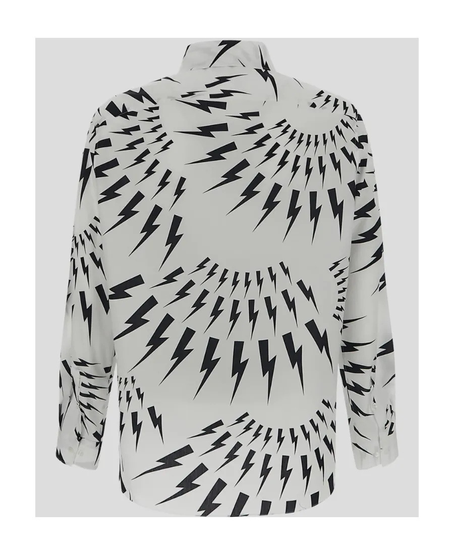 Thunderbolt-Print Cotton Shirt