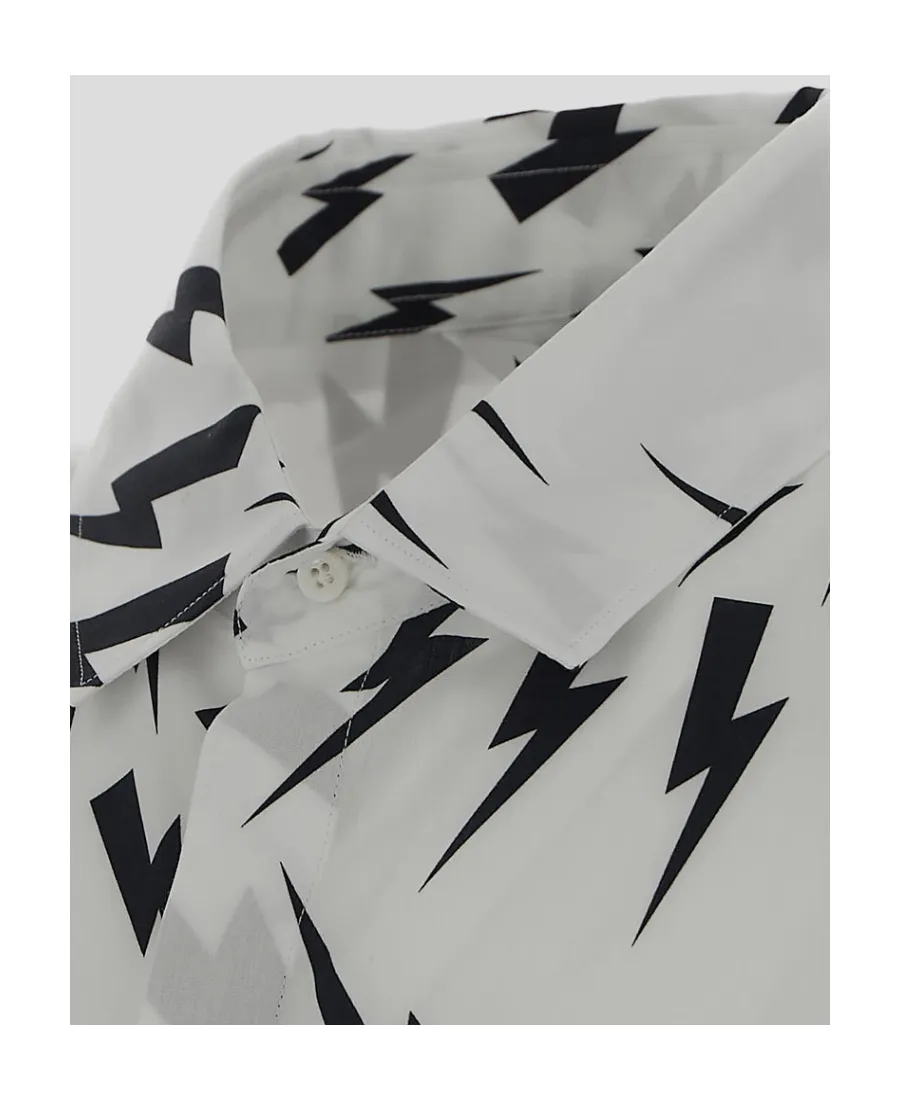 Thunderbolt-Print Cotton Shirt