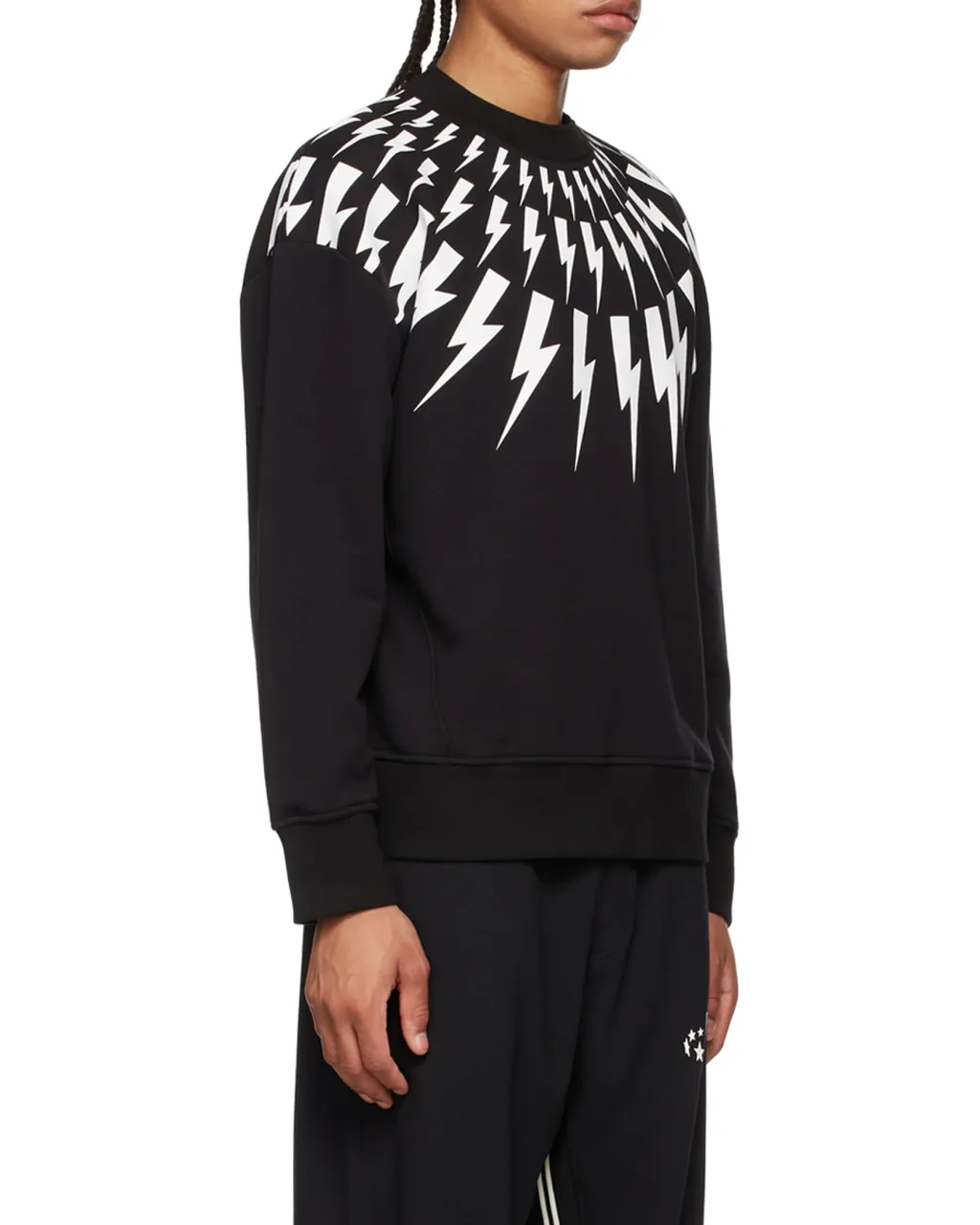 Thunderbolt Print Crewneck Sweatshirt